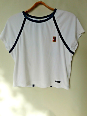 VTG 90r  Nike Court Tennis T-Shirt Damen Kinder  Made in USA  white tag Gr M