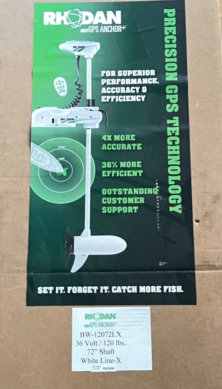 New 36v Rhodan GPS Anchor Trolling motor 72" White eBay