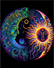 Moon Paint by Number for Adults-Paint by Numbers for Adults Beginner,Sun Paint b