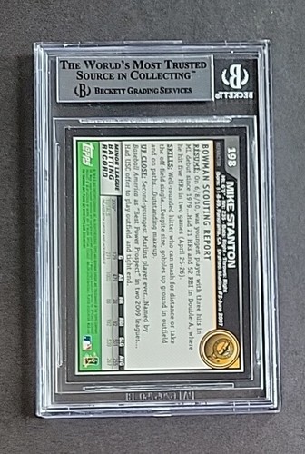 Mike Giancarlo Stanton 2010 Bowman Cromo Rifrattore RC #198 BGS 8.5 Miami Marlin - Foto 4 di 5