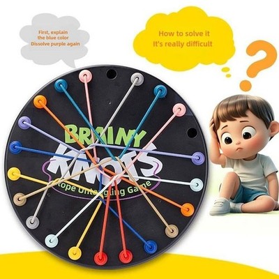 Brainy Knots Rope Untangling Table Logic Puzzle Board Game Family Fun Parent-kid