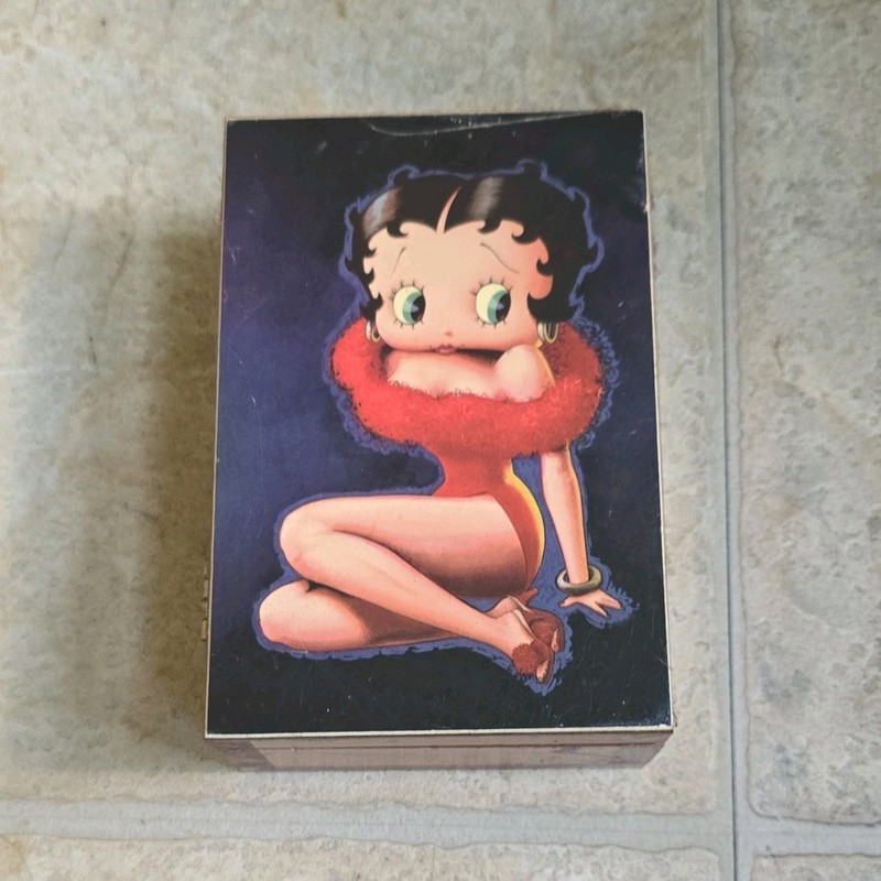 Betty Boop Wooden Cigar Humidor Box, Hinged Lid Cigar Box Humidor