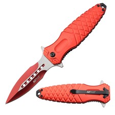 MTech Spring Assisted Knife w/Embossed Aluminum Handle and Pocket Clip