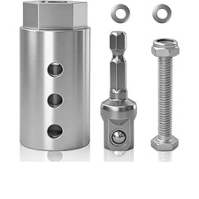 Trailer Jack Drill Adapter Kit, 1-Inch Drive Shaft Fit, Stainless Steel, 1/2