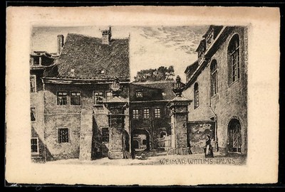 Artist postcard Weimar, Wittum Palace 