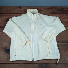 OP Ocean Pacific Weather Windbreaker Jacket Cream White Lightweight Zip Up L