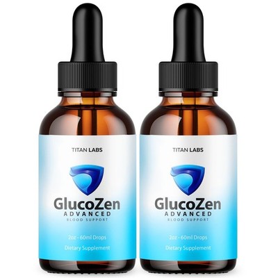 (2 Pack) GlucoZen Drops Advanced Blood Support Supplement Gluco Zen 60 Servings