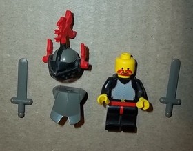 Lego Vintage Black Knight Minifigure 1992 red dragon plume 6009 cas168