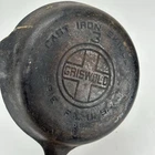 Vintage Griswold Cast Iron Skillet Frying Pan # 3 Large Block Logo NEEDS CLEAN