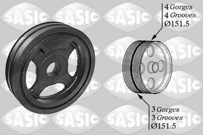 SASIC Riemenscheibe Kurbelwelle 2154027 für RENAULT CLIO 5 TWINGO 3 SCe B7MG MCV