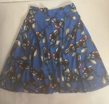 Size 4 Girls LulaRoe Azure Stars Stripes Balloons Skater Skirt 4th of July