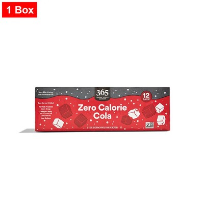 365 By WFM, Zero Calorie Cola, 12 Pack, 12 Fl Oz - 1 Box