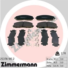 Front Axle Zimmermann 25378.185.2 Brake Pad Set, Disc Brake for Chrysler, D
