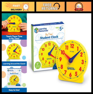 Big Time Student Clock for Learning - Teaching & Demonstration, Develops Time Sk
