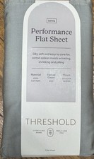NWT Threshold KING Performance Flat Sheet Silky Sateen GRAY 400 TC AV4