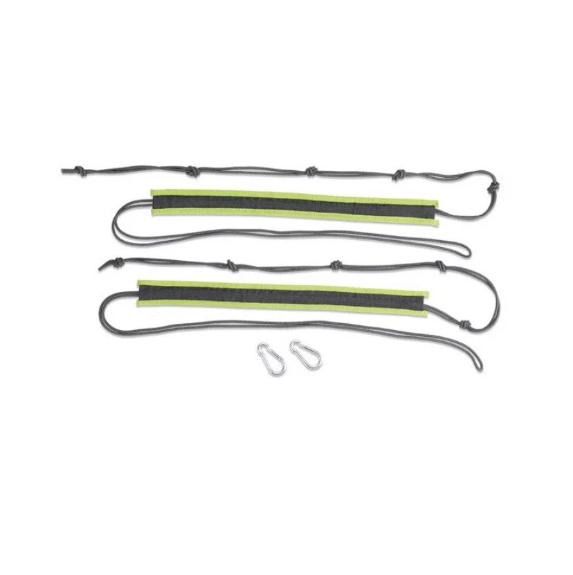 Uline Backpacking Hammock Camping Single Parachute w Straps - Black & Lime Green - Image 2 of 4