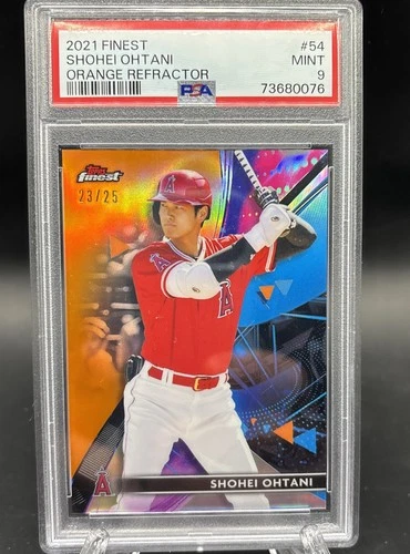 2021 Topps Finest - Shohei Ohtani #54 Orange Refractor /25 PSA 9