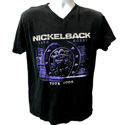 NICKELBACK DARK HORSE TOUR SHIRT   2009 Concert Black Graphic Tee Men's Medium