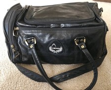 Vintage Head Holdall Black Bag Sport Gym Retro Faux Leather With Strap
