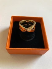 Hermes Scarf Ring Gold Unused Designer Jewelry Accessories