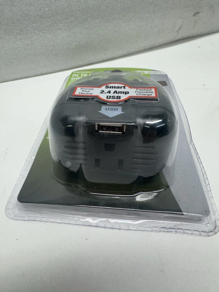 Power Line DC to AC Inverter with 2.4 Amp USB Power Model 90384 - Image 4 of 4