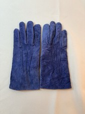 ARIS Blue Suede Woman  s Gloves 115 RN 22605 CA 05956 HCJ-5 XL Very Good-Nice 
