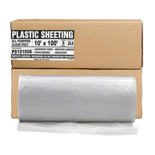 Plastic Sheeting - 10' X 100', 6 MIL Heavy Duty Gauge - Clear Vapor and Moisture