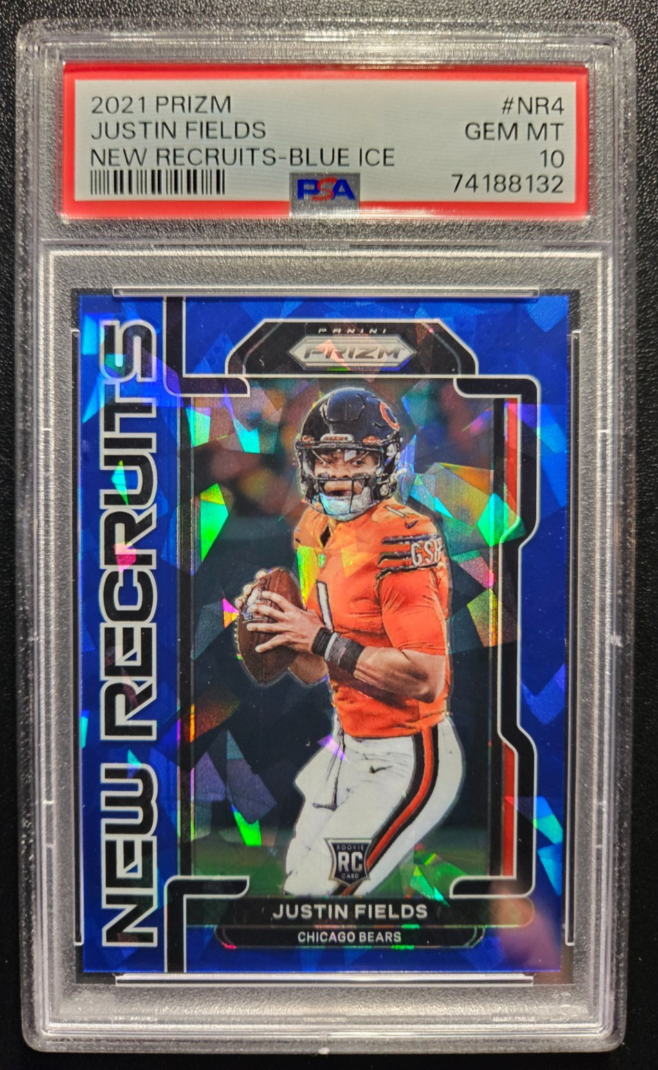 Justin Fields Panini Prizm New Recruits #NR4 Blue Ice