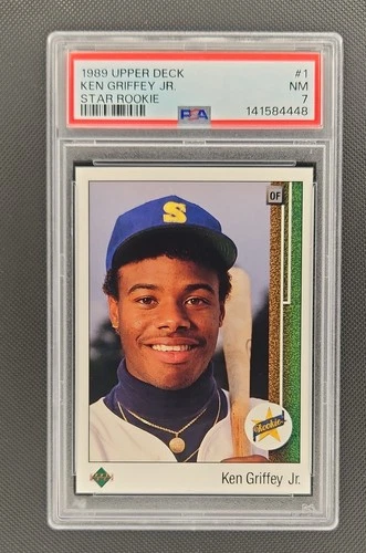 1989 Upper Deck - Star Rookie Ken Griffey Jr #1 (RC) PSA 7
