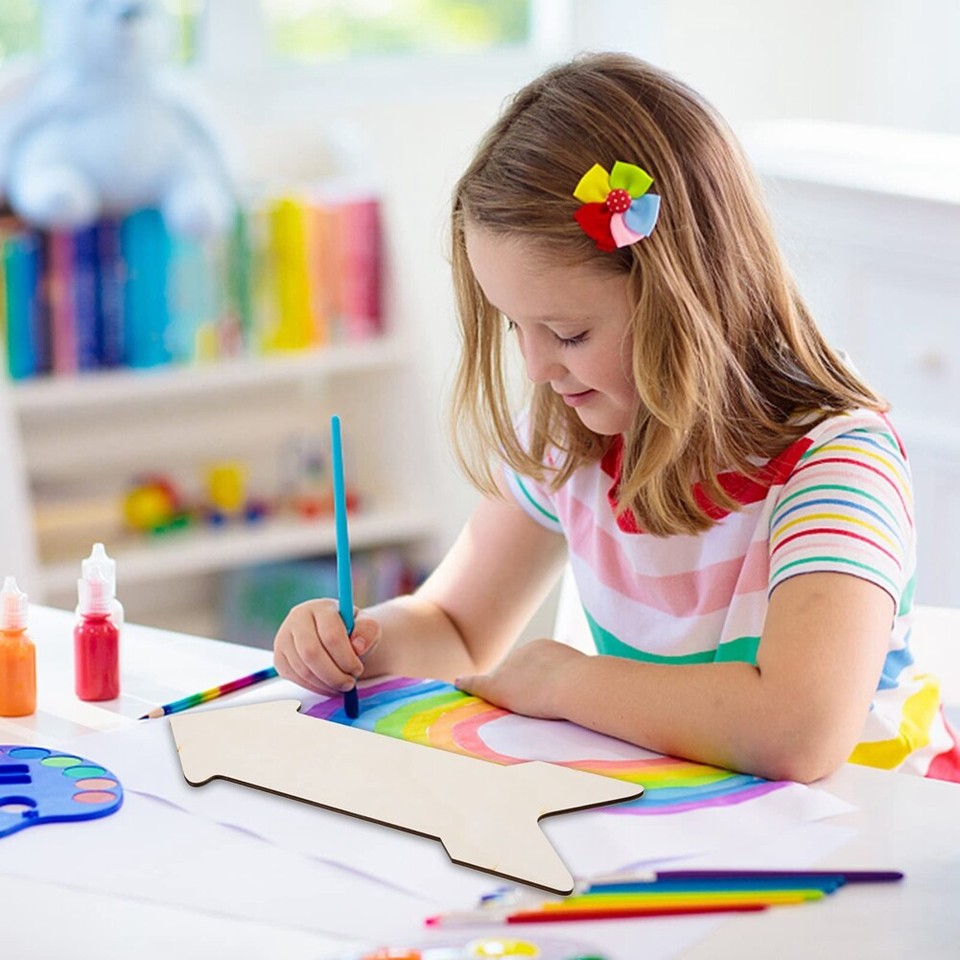 8PCS Wooden Shape Cutouts Unfinished Wood Sign Blank Hanging6271 eBay