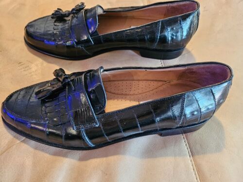Belvedere Genuine Alligator mens dress casual shoes US 12 Black - Picture 4 of 8