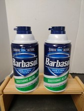 2 Pack Barbasol Thick Rich Shaving Cream Soothing Aloe Beard Mustache 10oz Ea