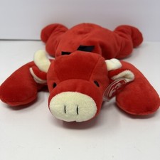 TY Pillow Pals RED Bull plush 1997 Vintage Stuffed Animal with tags