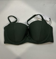 Women's Light Lift Tie-Front Keyhole Pique Bikini Top - Shade  Shore Green 32C