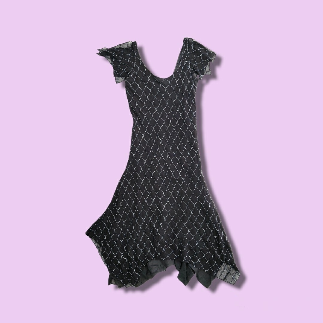 Vintage Hobbs Beaded Black Fairy Layered Dress Silk Size 10 Evening Vintage Hobbs Beaded Black Fairy Layered Dress Silk Size 10 Evening