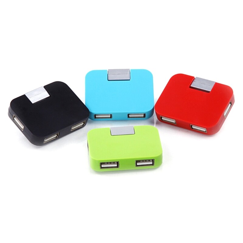 4-Port USB 2.0 Hub - Fast Foldable Splitter for Phones & Devices - 4-Pack