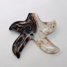 HANDMADE GLASS GLITTER SWIRL STARFISH PENDANT ARTISAN JEWELRY