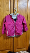 Oshkosh Girls 5/6 Jacket Reversible Pink And Gray Hooded Zip Front  B9 