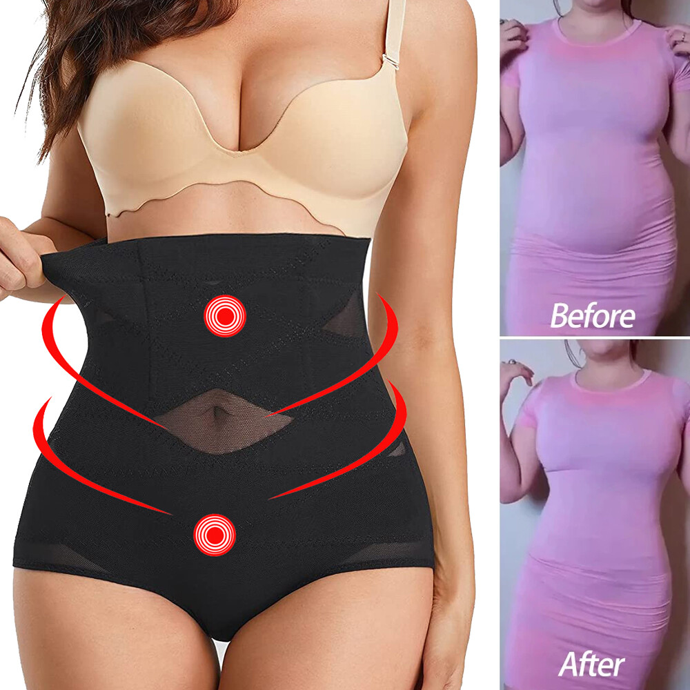 High Waisted Cross Compression Abs Shaper Tummy Control Panties