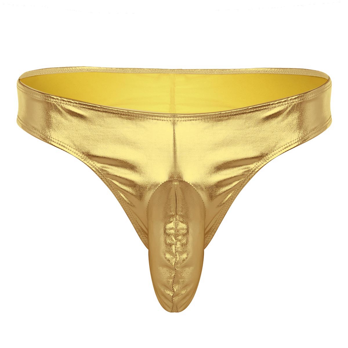 Sexy Men Shiny Leather Bikini Briefs Gstring Zip Bulge Pouch Underwear