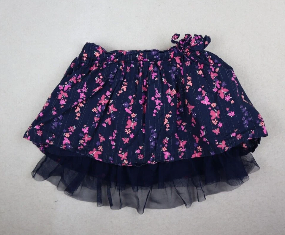 SONOMA - GIRL'S BLUE & PINK BUTTERFLY FLORAL PRINT SKORT - SIZE 6 - Image 2 of 4
