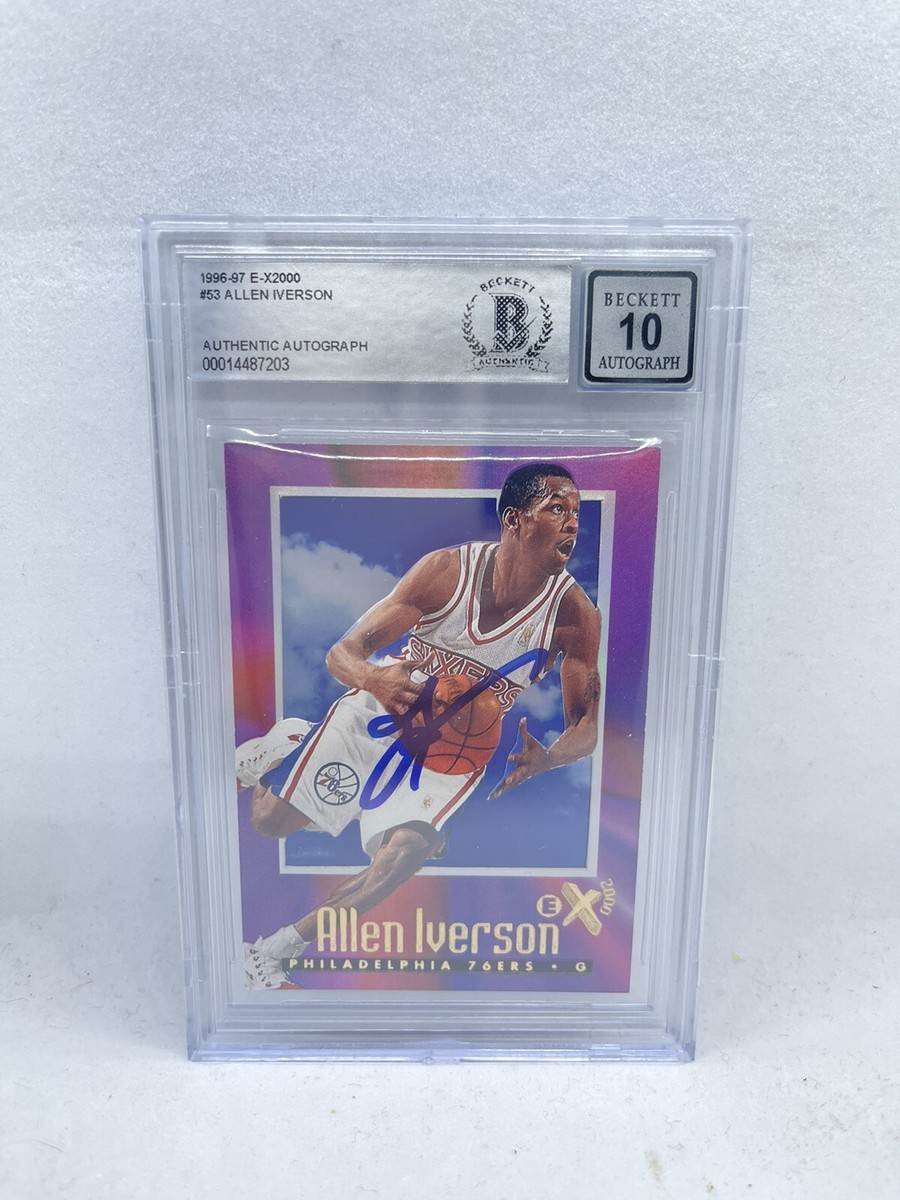 Allen Iverson Signed 1996-97 Skybox E-X2000 #53 Rookie Beckett 