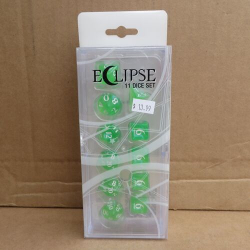 ECLIPSE 11 DICE SET UPI15566 Ultra Pro Poly - LIME GREEN 14C Dungeons Dragons - Picture 1 of 1