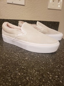 vans suede slip on platform fur