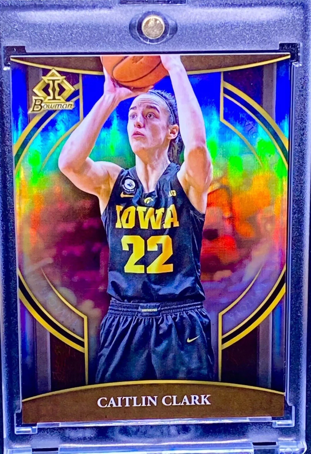 CAITLIN CLARK ROOKIE REFRACTOR SP Insert Topps Holo - IOWA - FEVER RARE HOLO view 5