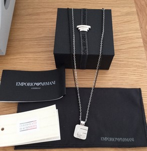 emporio armani men's dog tag necklace