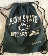 Vintage Jansport Penn State Nittany Lions PSU Drawstring Bag Tote Blue / White