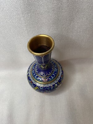 Rare Zi Jin Cheng Chinese Partitioned Enamel Brass Vase 6.25 | eBay