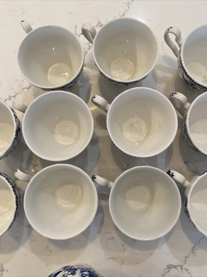 Johnson Bros Indies Blue England Ironstone tazas de té crema azucarero 36 piezas Foto 4 de 4