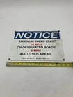 Vintage PG & E Porcelain Enameled Sign - notice maximum speed limit  14”x10”